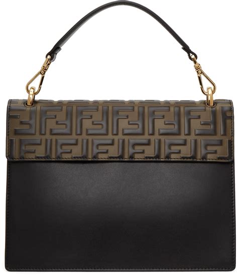 fendi kan u bag black adn browm|Fendi Shoulder Bag Kan U FF Monogram Motif Brown/Black.